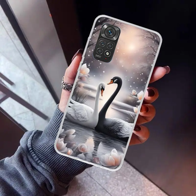 Black Swan Noble Phone Case for Xiaomi Redmi Note 13 12S 12 11S 11 11E 11T 10S 10 Pro Plus 9 9S 8 8T 7 5G Soft Cover Fundas