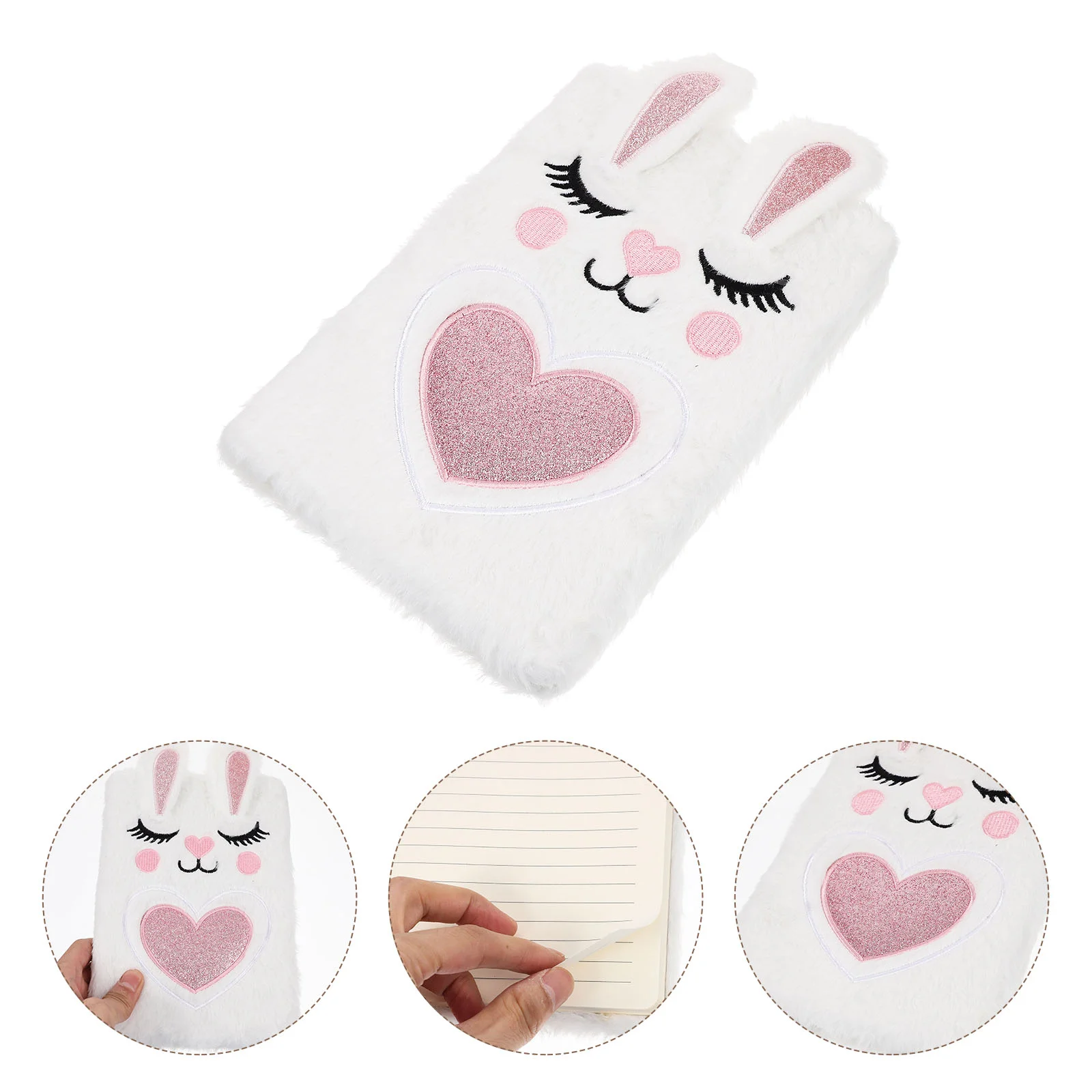 

Book Notebook Diary Journal Plush Fluffy Writing Girls Note Lovely Student Kids Girl Planner Bunny Use Daily Cartoon Function