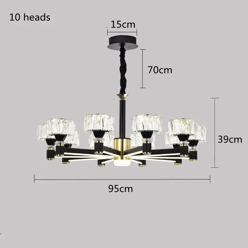 Светлая роскошная светодиодная хрустальная люстра для гостиной современный