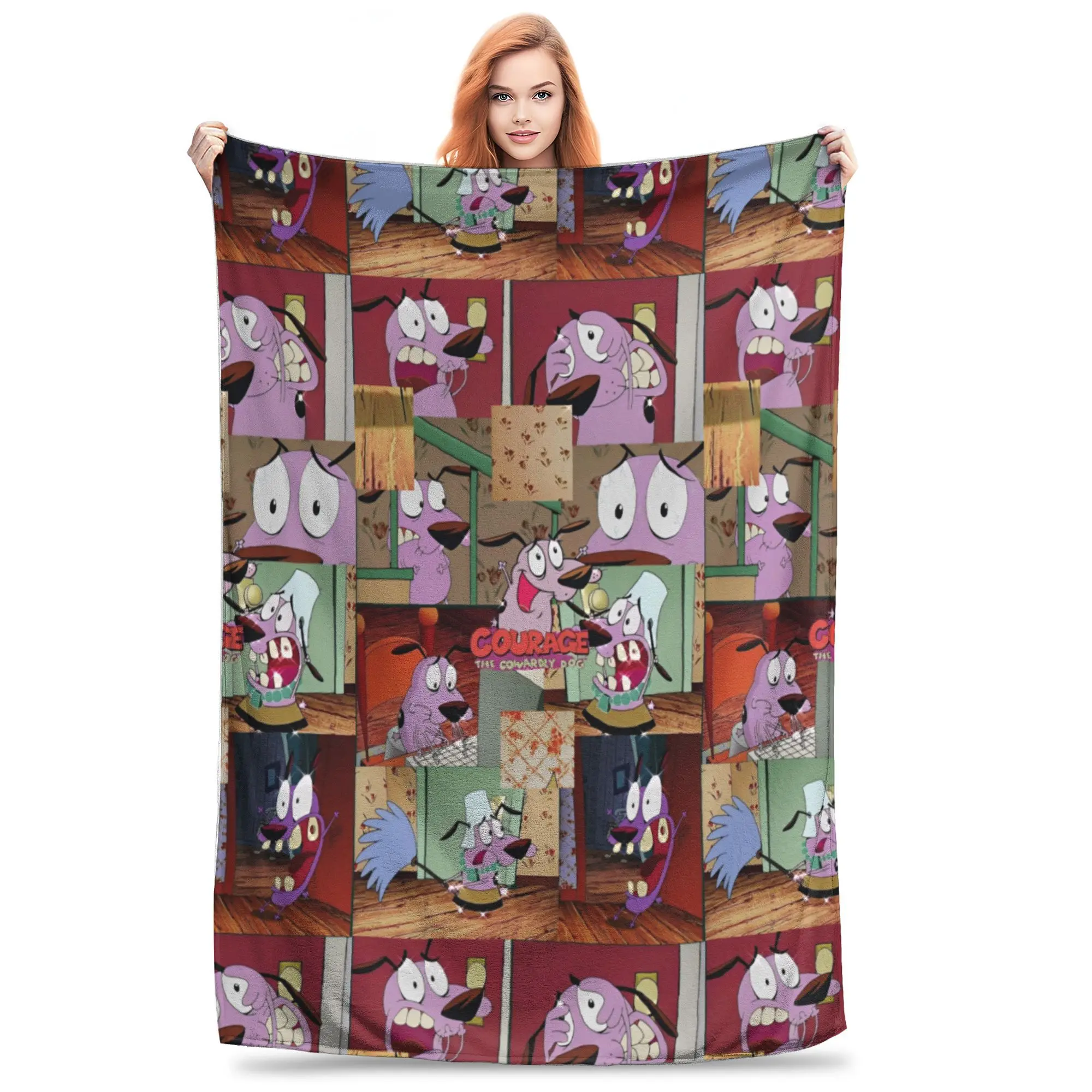 Ковардская собака с-мужество мультфильм смешные одеяла флис Осень/Зима Милая