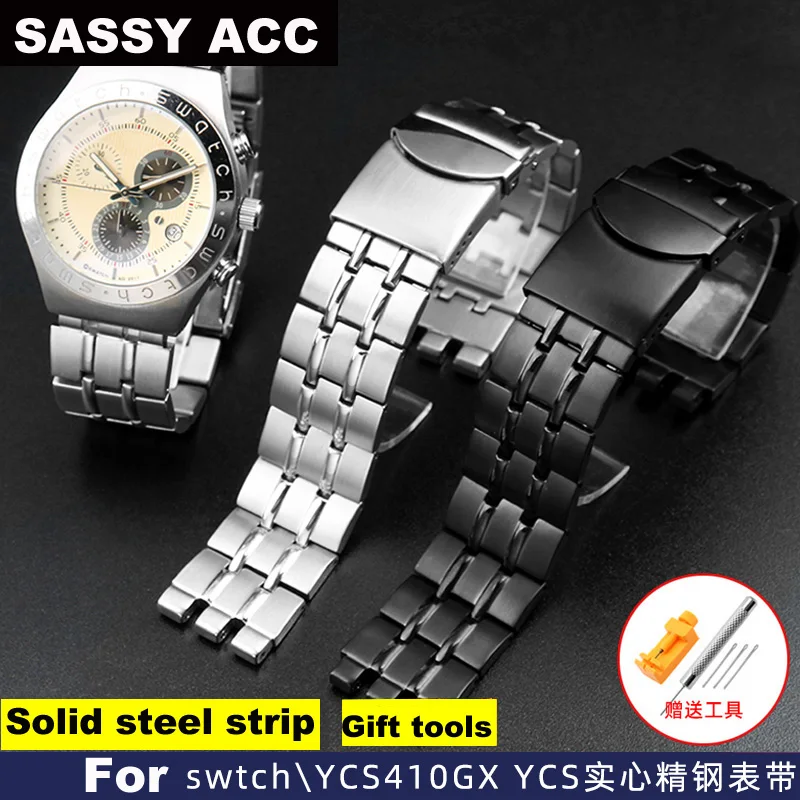 

High end watch band is applicable for swatch solid fine steel watch band YVS451, YVS435 ,YCS443G series watch accessories19 21mm