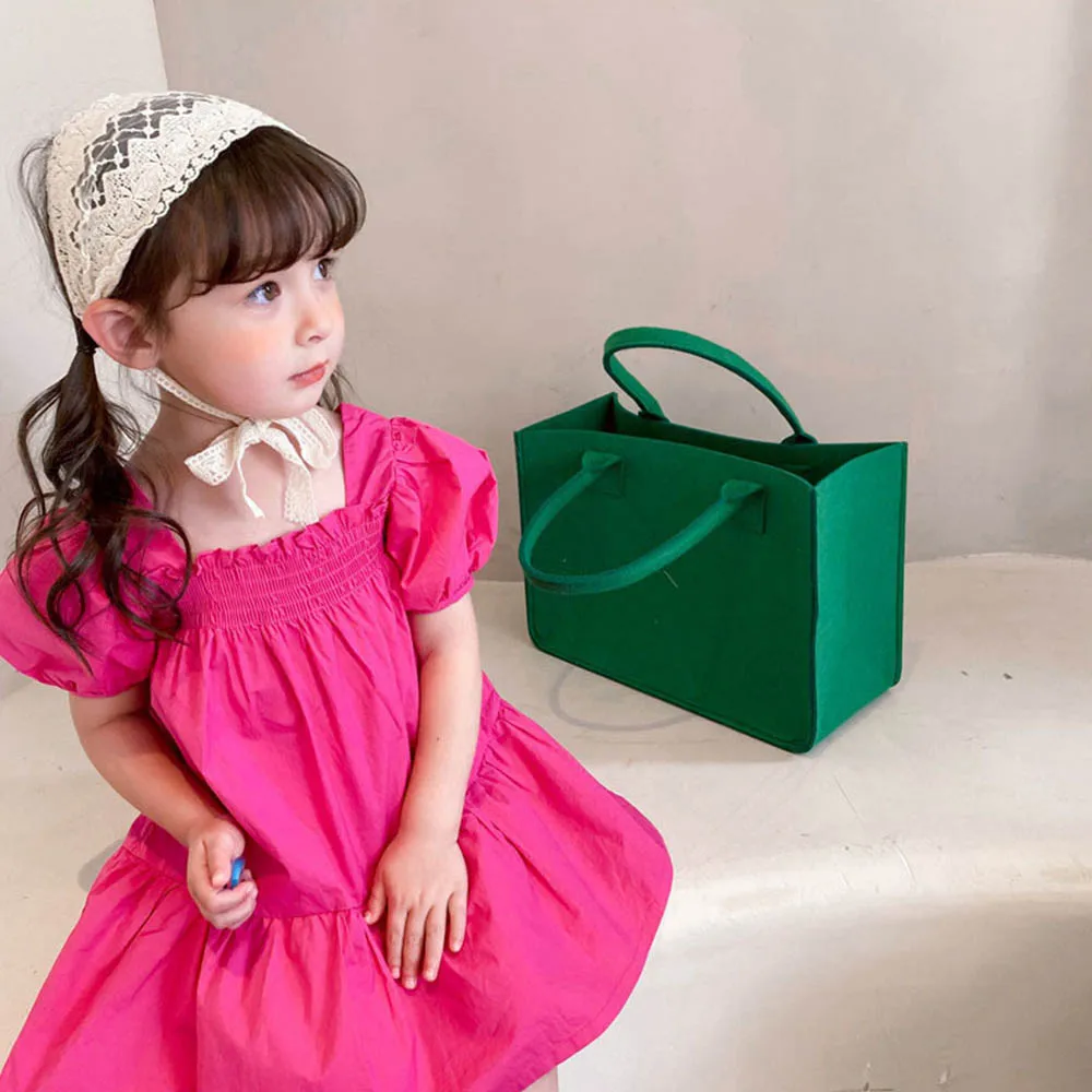

Casual Kids Dresses Solid Color Girls New Summer Princess Dress Short Sleeves Baby Girl Casual Clothing Outfits 2-6 Y Vestidos