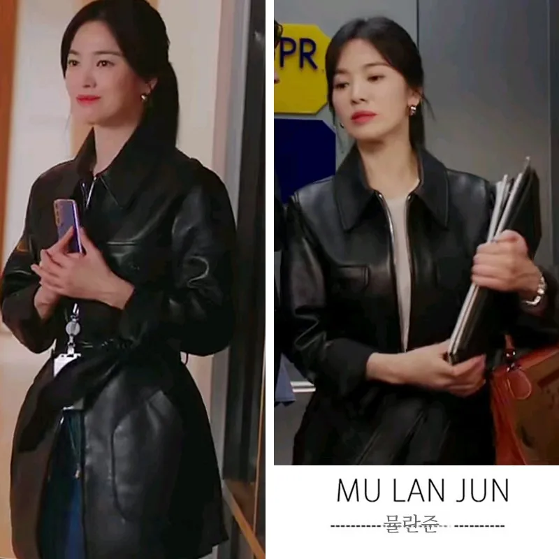 Song Hye-kyo Same Sle as Stars Пальто Верхняя одежда Женская весенняя новинка 2024 черная