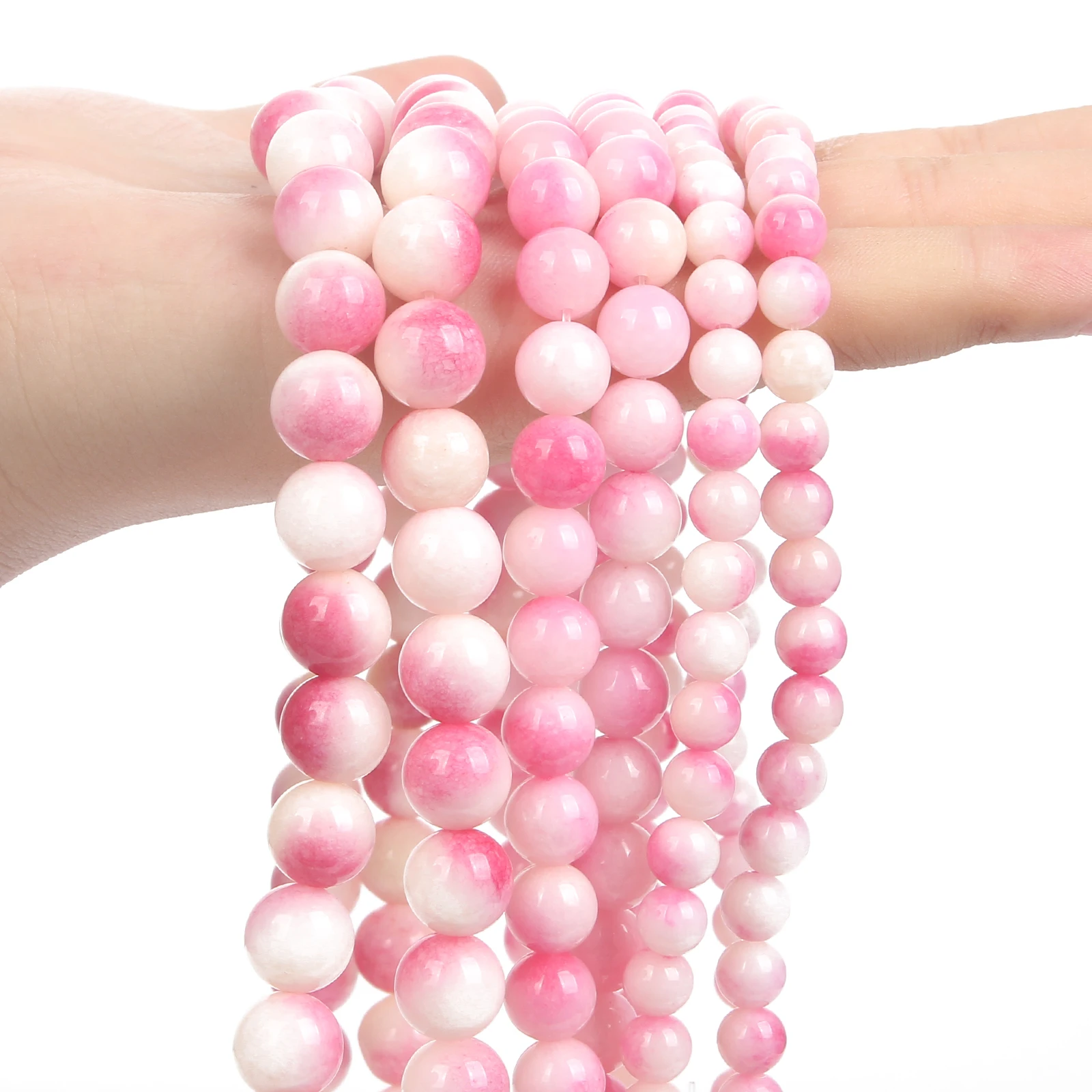 Персиковые розовые Ониксовые хрустальные бусины натуральный камень россыпью