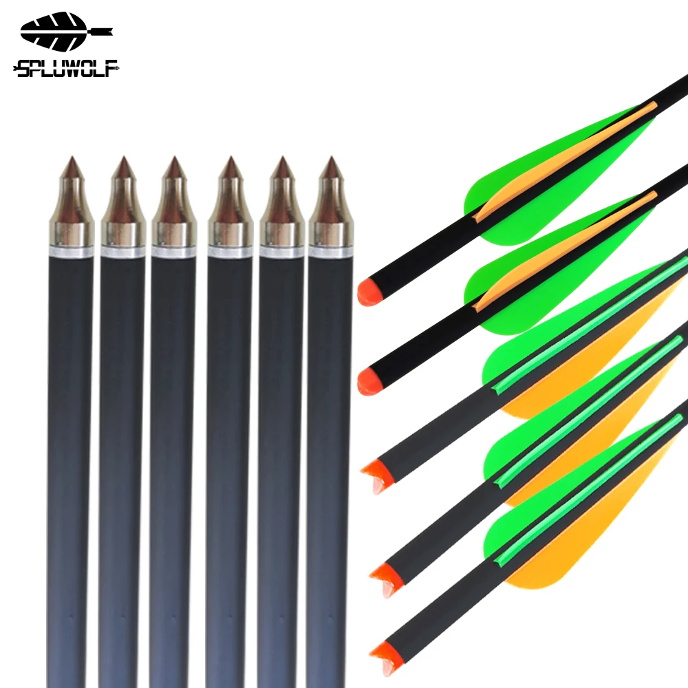 

6PCS 12PCS Archery Carbon Arrows Crossbow Bolts For Hunting