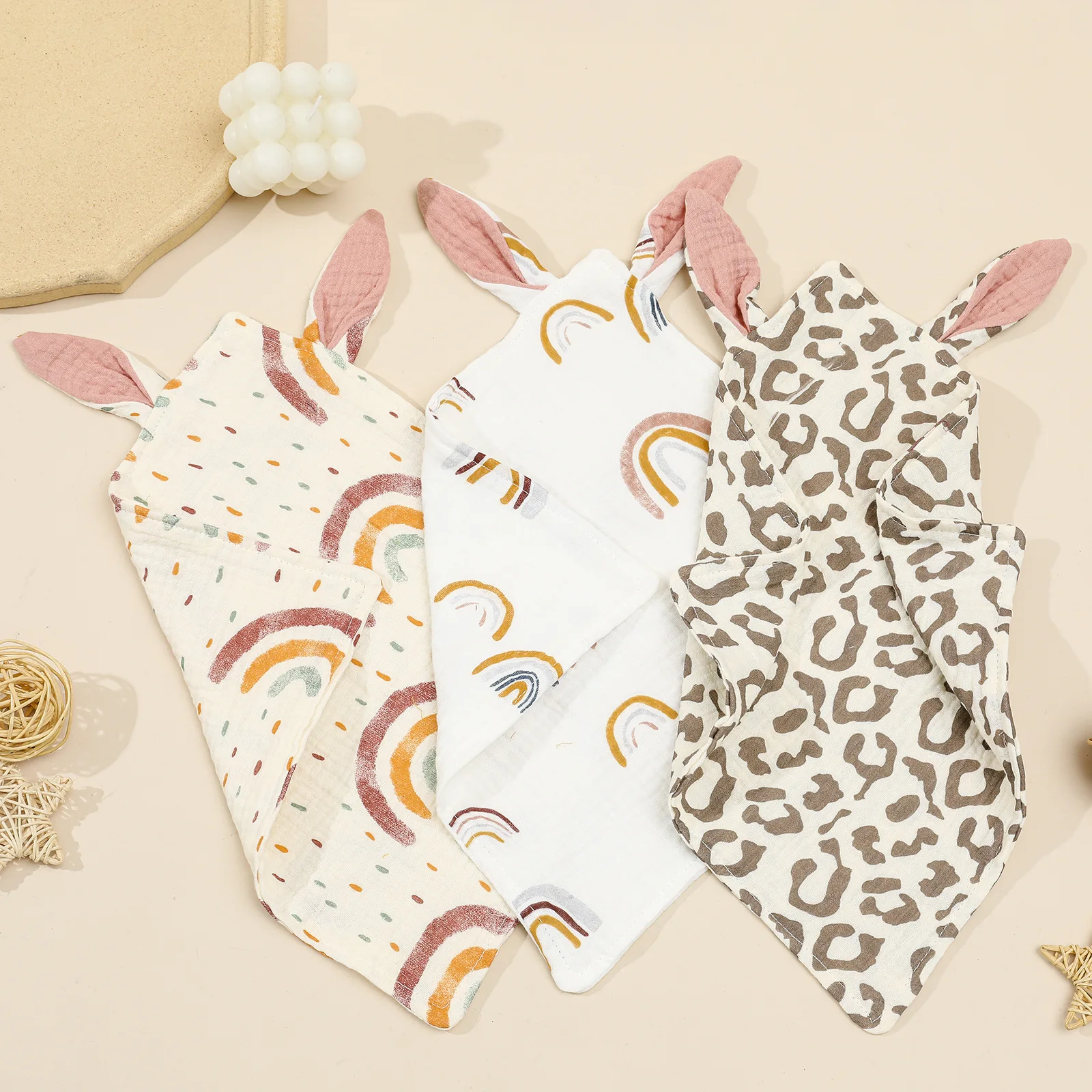 

Newborn Baby Items Cotton Muslin Comforter Sleeping Dolls Blanket Soft Soothe Appease Towel for Baby Bibs Burp Cloths Infant