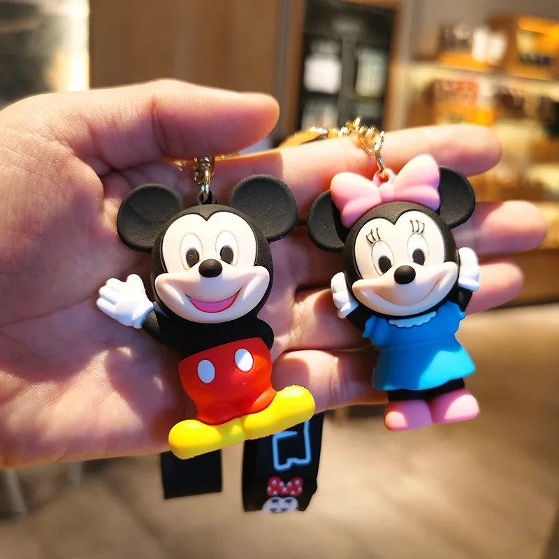 

Mickey Disney Cartoon Couple Keychains Anime Figures Toys Minnie Cute Bag Pendant Keychain Accessories Children Boys Girls Gifts