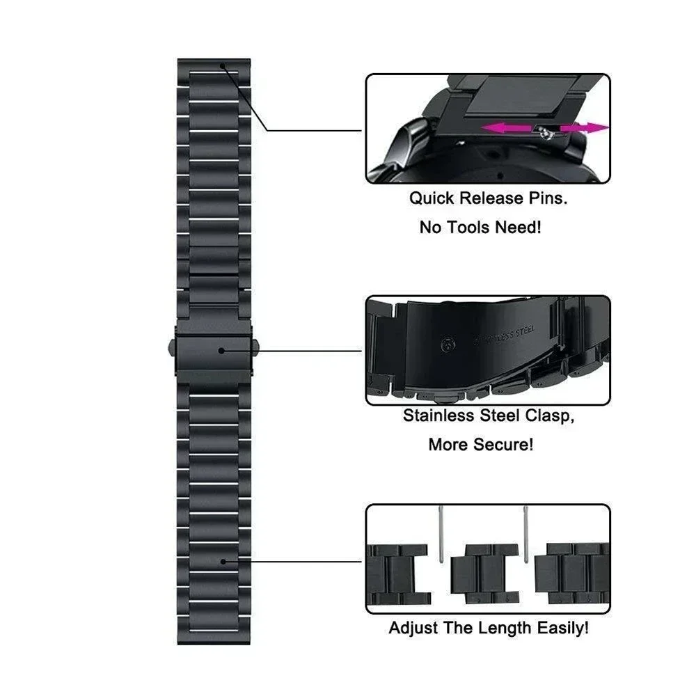 Фото Металлический ремешок 22 мм 20 мм для Huawei Watch GT 7 6 5 4 GT7 Pro 46 мм Runner 2 Amazfit GTS GTR 4, браслет из нержавеющей стали. №4