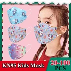 20 шт., одноразовые детские маски с принтом, 5 слоев