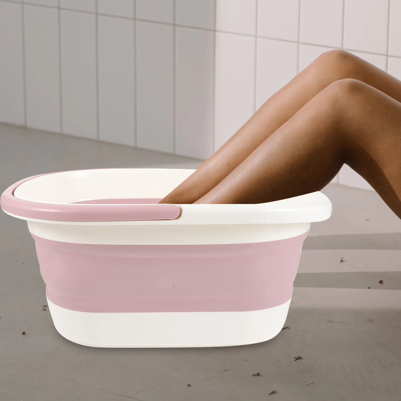 

Folding Foot Washing Bucket Collapsible Massage Bath Basin Foldable Pedicure Spa