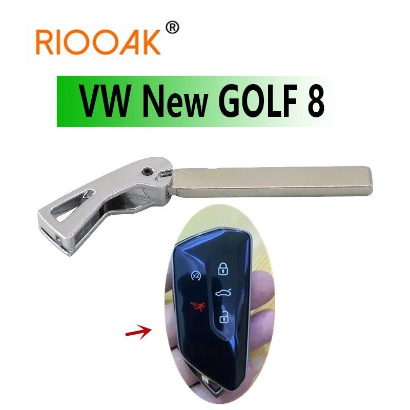 

1 шт. пустая вставка Smart Remote Аварийный ключ для VW New GOLF 8 сменный умный ключ