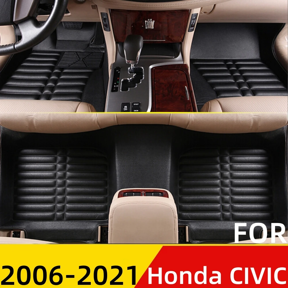 

Автомобильные 3D коврики WZJ для любой погоды для Honda Civic 2006-2021, подходят под заказ, передний и задний коврики, коврики, автозапчасти, ковер