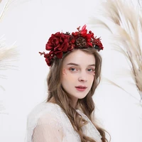 8 colors new wreath wedding bridal dress hair accessories headwear girls favorite flower hairband crown