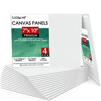 locsyuve pre primed painting canvas panels 4pcs 7x10 inch white cotton canvases for acrylic oil gouache tempera paint