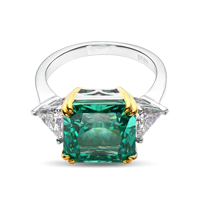 Emerald High Carbon Diamond Rings For Women - Wedding Fine Jewelry 2