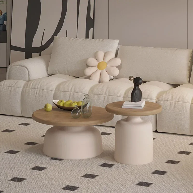 Деревянные милые журнальные столики круглые минималистичные модные современные