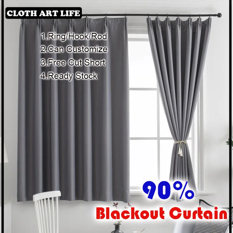 

90% Blackout Curtain For Living Room Solid Color Window Curtain Panel for Sliding Door Bedroom Drapes Blinds Support Custom