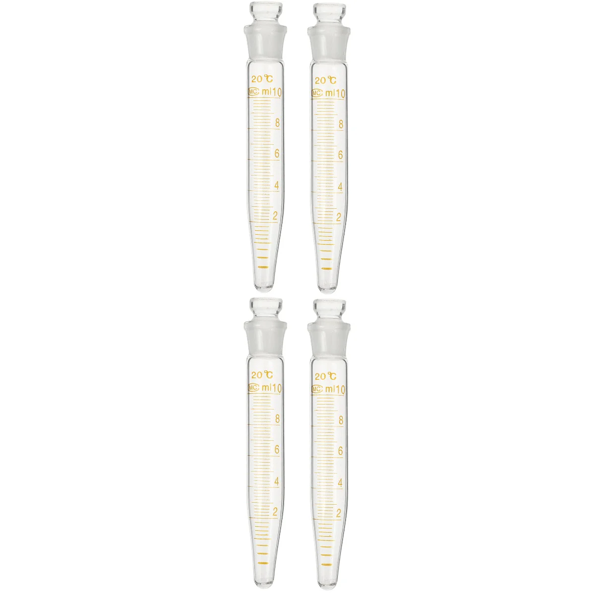 

4 Pcs Centrifuge Tube Test Laboratory Experiment Glass Tubes Science Centrifugal Vials Scale 10ml