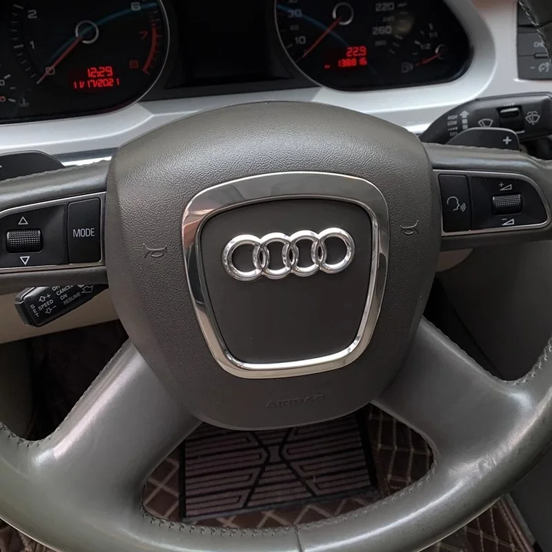 Фото Запасные части с логотипом рулевого колеса автомобиля, АБС-пластик для Audi A3 8P S3 A4 B6 B7 B8 A5 A6 C6 Q7 Q5 2003-2013, автомобильные аксессуары №3