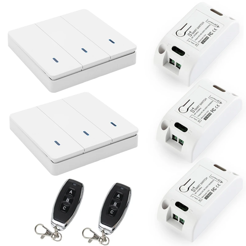 

Беспроводной умный светильник ель света RF 433 МГц, управление светом, Интеллектуальный переключатель переменного тока 90-250 В, 10 А, модуль (2 Вт, ...