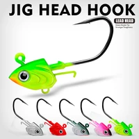 1pcs jig fish head hooks 303545g fishing jigging high carbon steel fishhook 3d eyes pike bass for soft worm fishing tackle