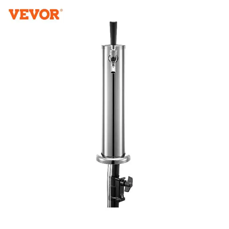 

VEVOR Homebrew Beer Tower One Way Faucet with Drip Tray Stainless Steel Single Tap Column Wine Drink Dispenser Bar Accessories