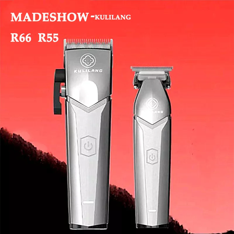 Madeshow R55 Hair Clipper, Professional barbershop Clipper, 7200 rpm Hair Cutting Machine , Wireless barber tool,Trimmer for Men