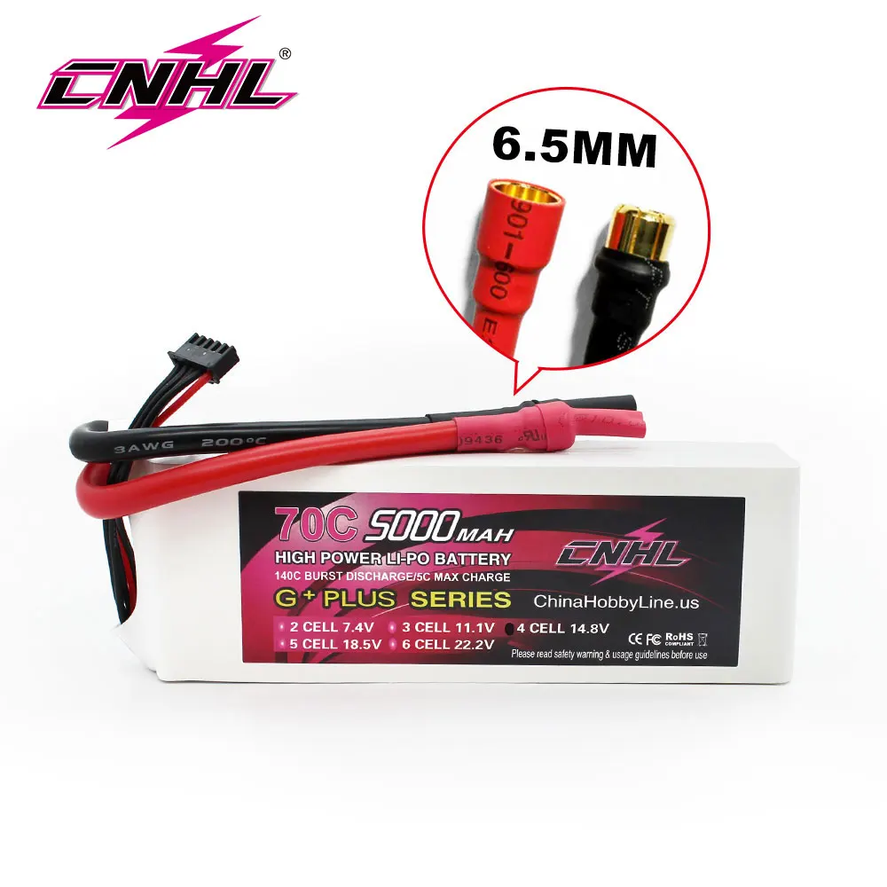 Аккумулятор CNHL Lipo 4S 14 8 в 5000 мАч 70C G + Plus с пулевой вилкой 6 5 мм для
