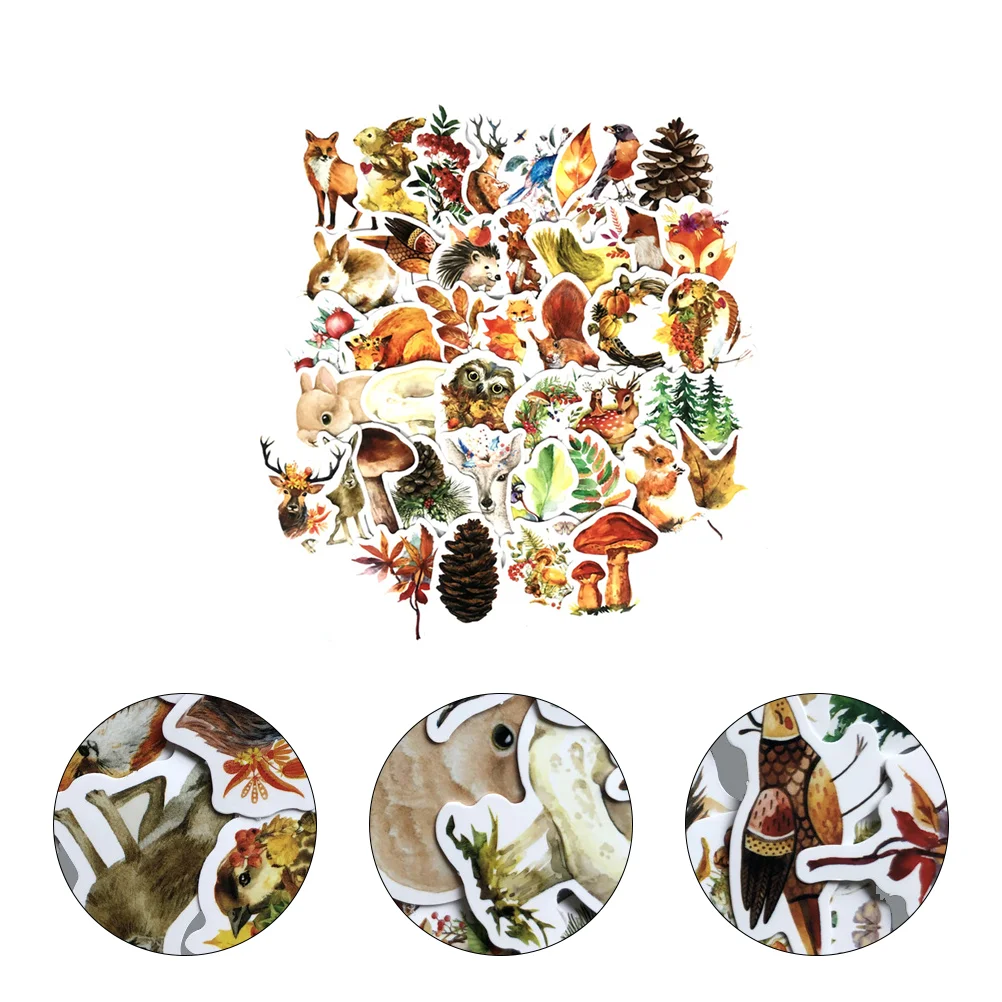 

Stickers Sticker Autumn Fall Leaves Thanksgiving Forest Graffiti Leaf Animals Wall Vinyl Theme Laptop Animal Washi Notebook Cute