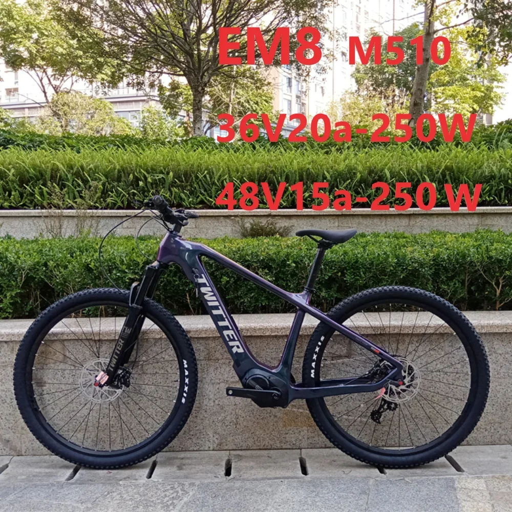 

TWITTER EM8 NX-11S M510-36V20A48V15A-250W 27.5/29er e bike T900carbon fiber electric assisted mountain bike hydraulic disc brake