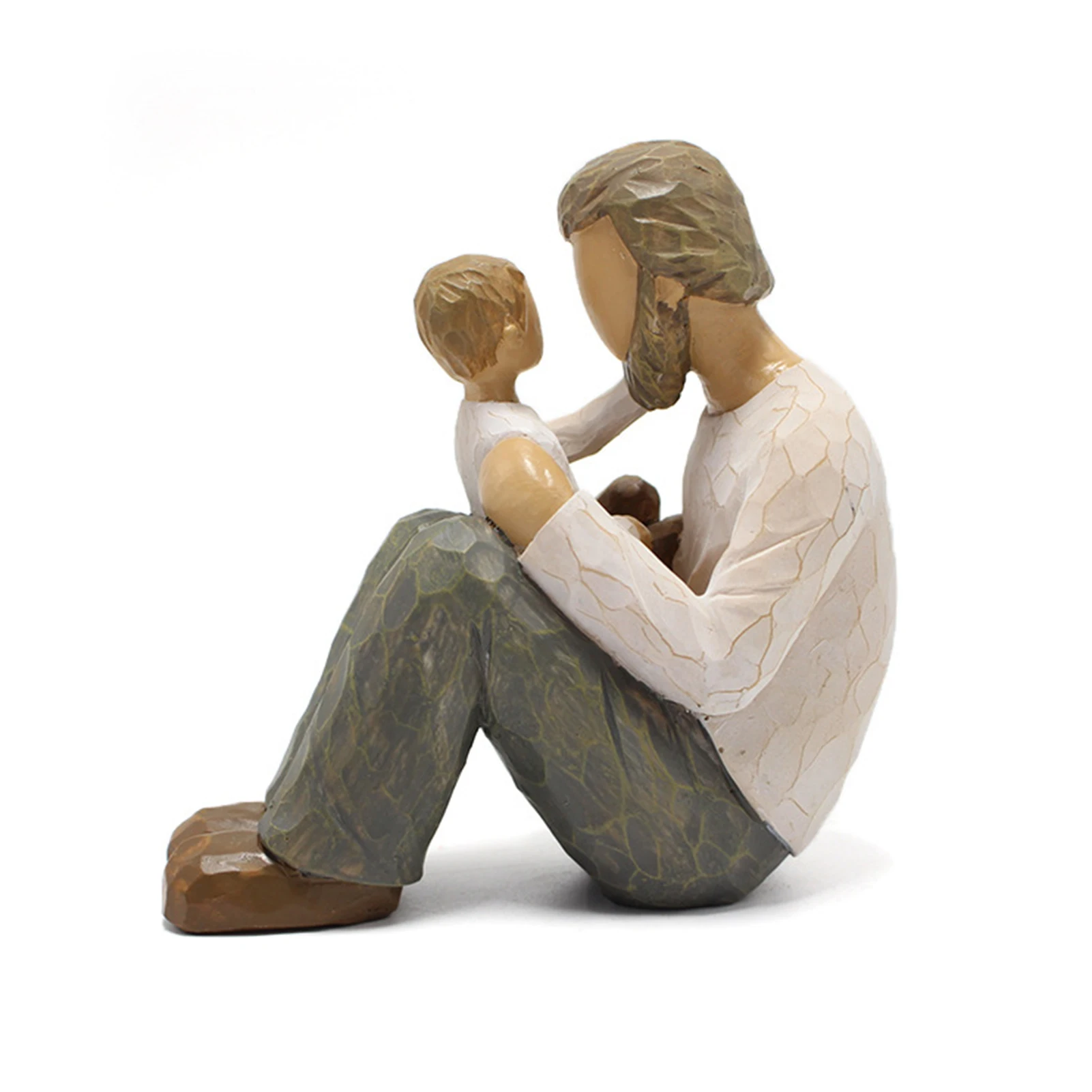 

Father And Son Statue Doll Resin Father And Son Statue Warm Sculpture For Home Office Decoration Gifts For Father's Day 4.52x4.