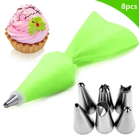 cream cake decorating kit tools reusable silicone pastry set kitchen cake pastry bags nozzle set baking accessories 8pcs