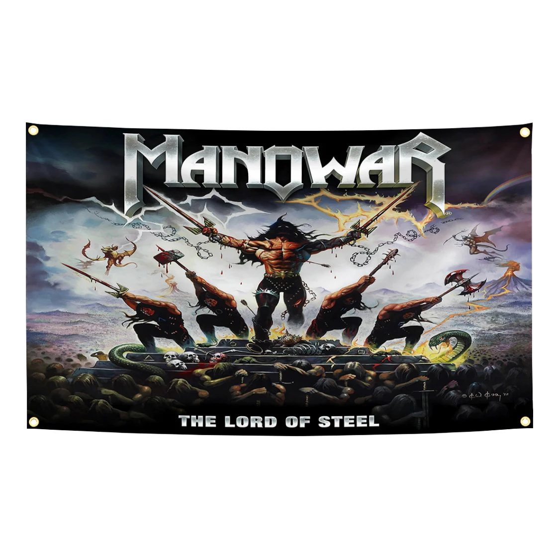 Фото Флаг концертного турне группы M-Manowars, 90x150 см, полиэстер, с принтом, баннер-гобелен для декора комнаты, гаража, концертные флаги №5