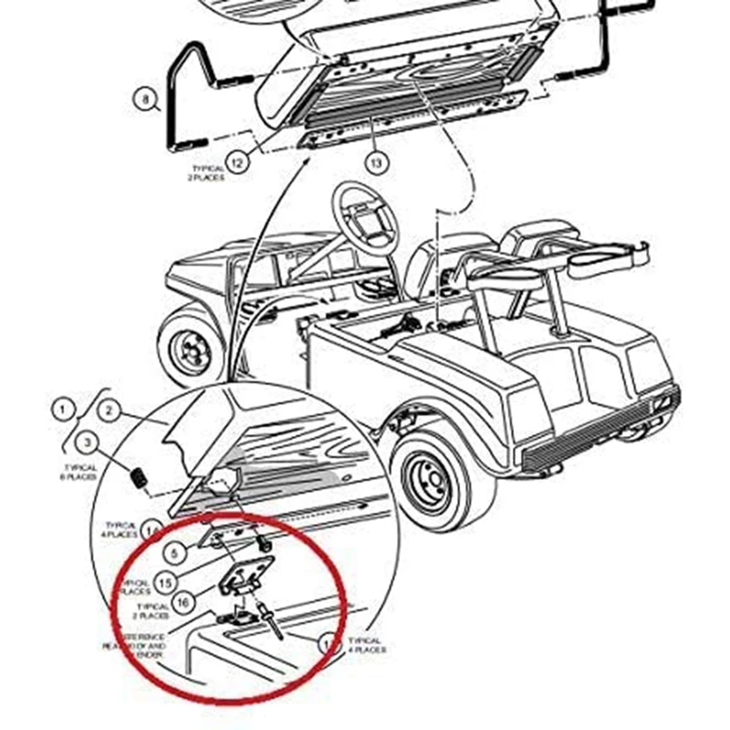 Семейный набор петель 2 шт. шарнирные пластины для сиденья клубных автомобилей DS