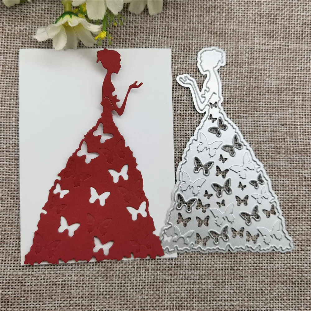 Цветочная юбка красивая девочка принцесса металлические режущие штампы фотоальбом бумажная карточка декоративное ремесло сделай сам