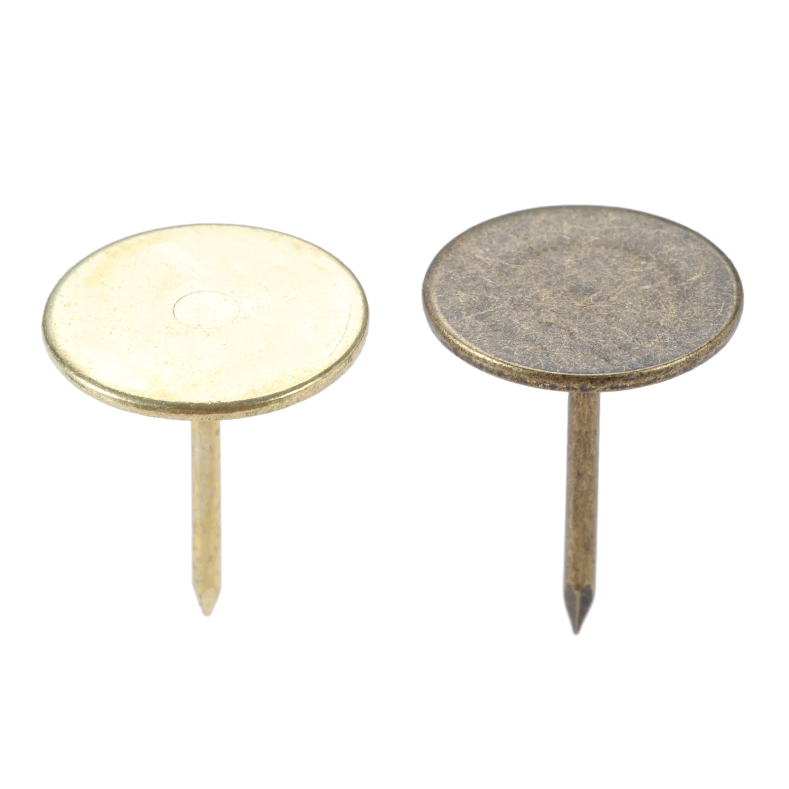 

10pcs/set Antique Bronze Gold flat Metal Upholstery Nail Metal Spike Leather Craft Repair 2Colors 15*19mm Nails Hardware Decor