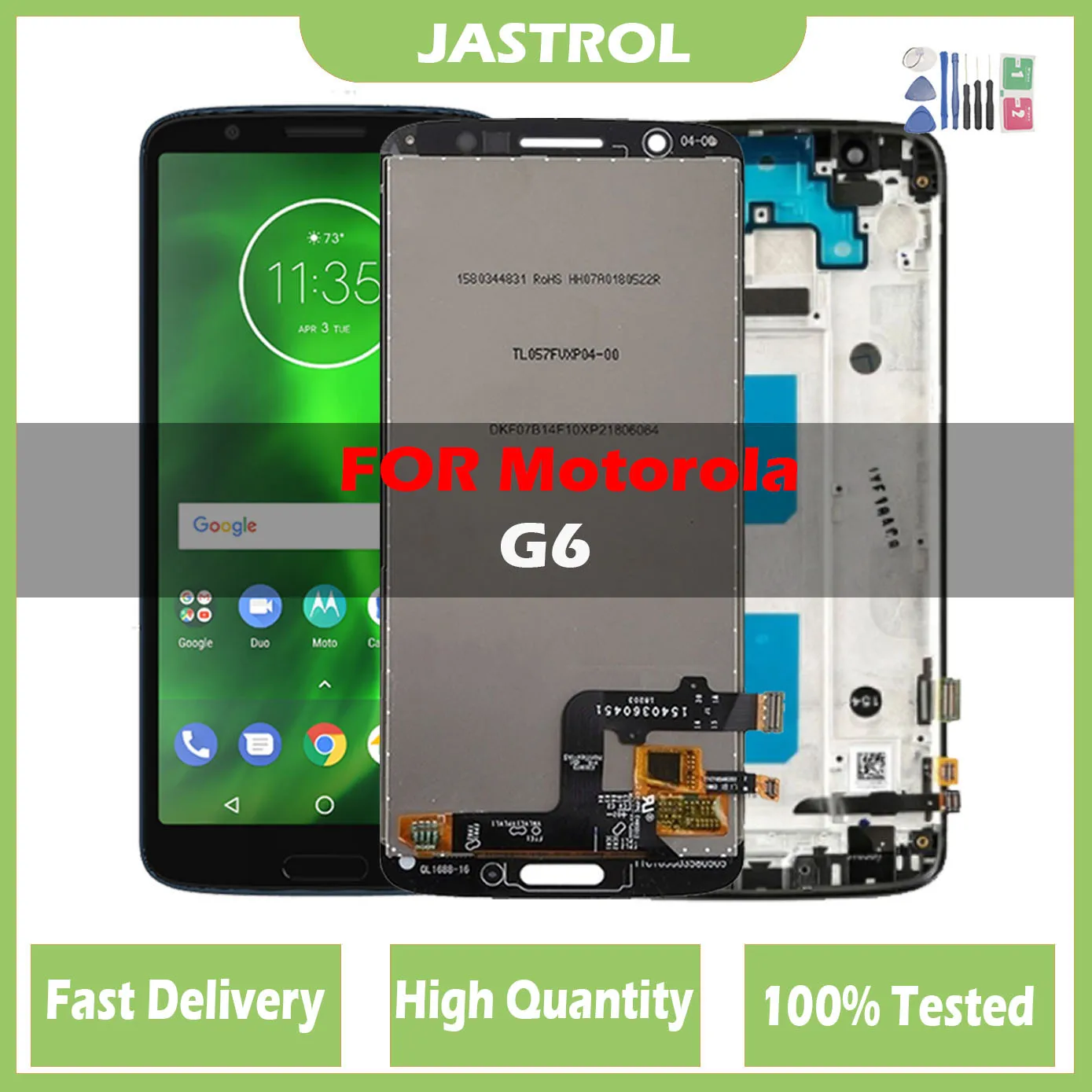 ЖК-дисплей 5,7 дюйма для Motorola XT1925, ЖК-дисплей для Moto G6, ЖК-экран + сенсорный дигитайзер в сборе для Moto G6, Ремонт экрана с рамкой