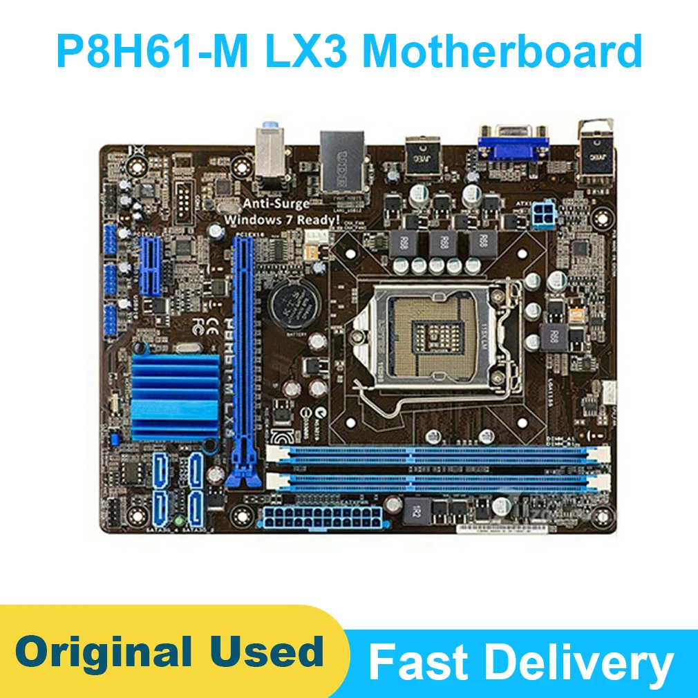 Материнская плата LGA1155 для Asus P8H61-M LX3 PLUS дестоп модель H61M-E/K/C/D I7 I5 I3 Intel CPU 16 ГБ DDR3 PCI-E 2