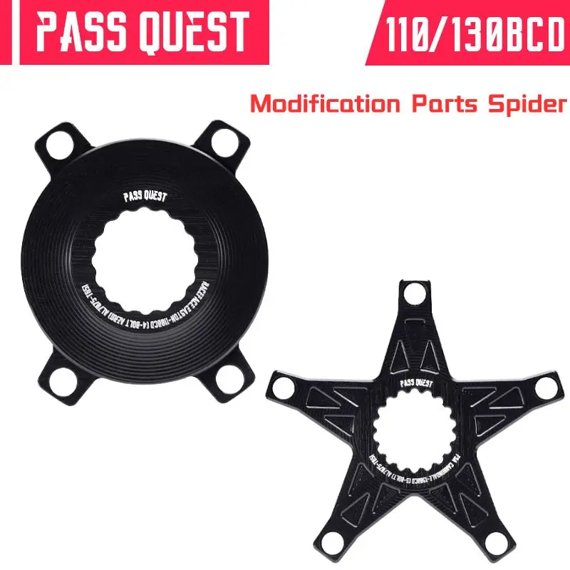 PASS QUEST Modification Parts Spider forRaceface FSA Cannondale 110/130BCD GXP MTB Bicycle Cranks Support Customized ForBrompton