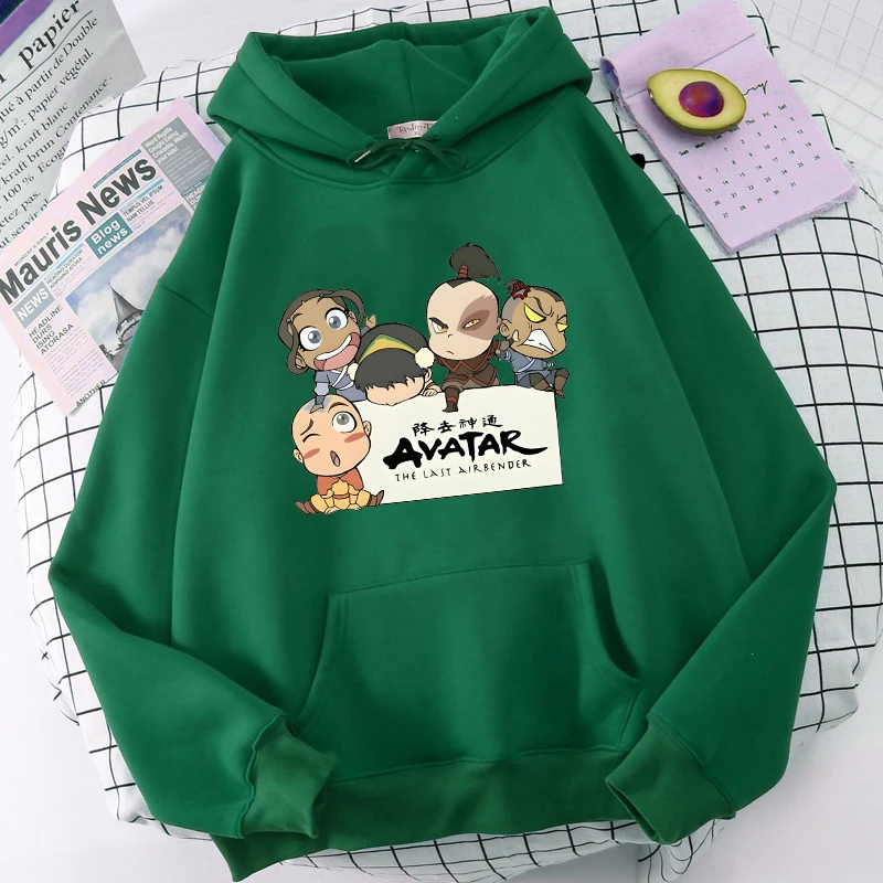 

Harajuku Game Avatar The Last Airbender Hoodies Men Funny Manga Kawaii Aang TophBeifong Graphic Long Sleeve Casual Sweatshirt