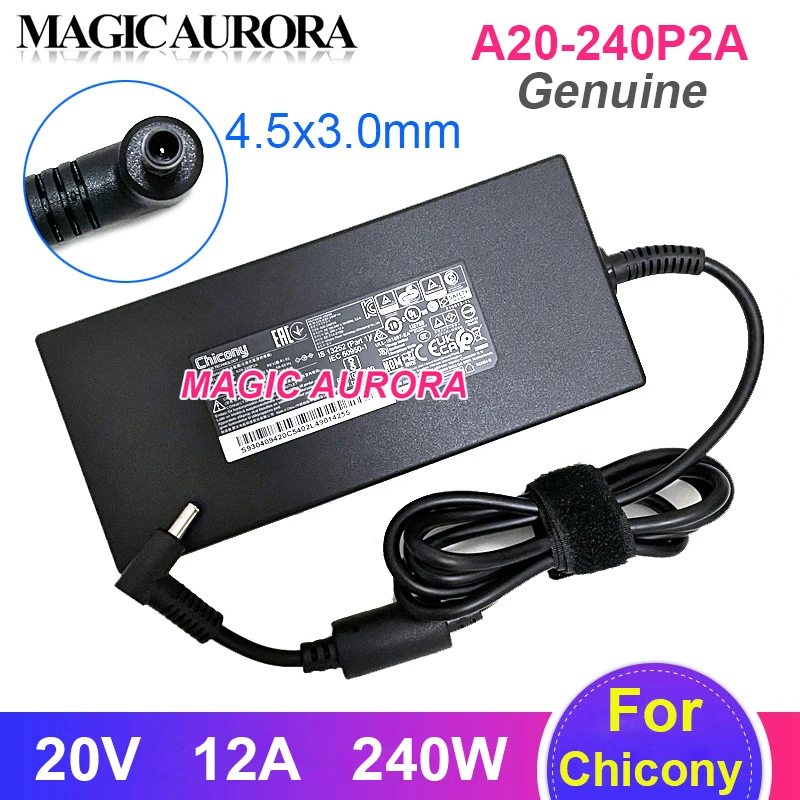 20v 12a A240a010p 240w Power Supply For Msi Ge76 Gaming Laptop Charger 4.5x3.0mm
