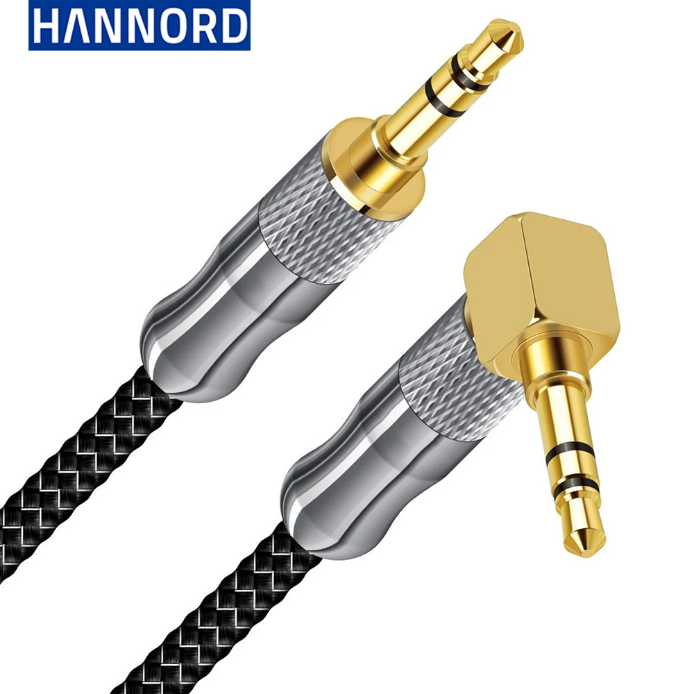 Аудиокабель Hannord Elbow Grey AUX для автомобильной колонки, наушники для компьютера, аудиокабель 3,5 мм