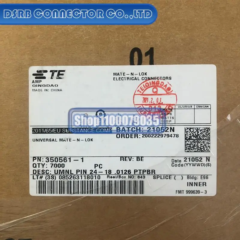 

7000 шт./партия, новые и оригинальные 350561-1 для 18-24AWG