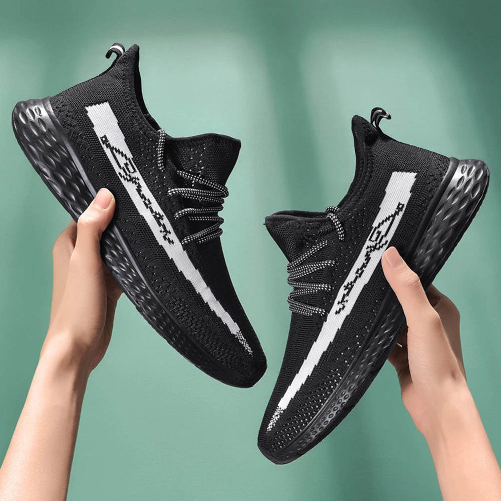 

2022 Mesh Sneakers Breathable Outdoor Sports Running Shoes Lightweight Tennis Shoes Men's Lace-Up Jogging Shoes Male Trainers
