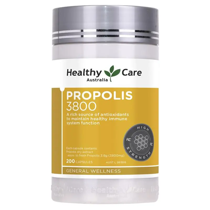 

Australia Healthy Care Propolis 3800mg 200Capsules Vitamins Minerals Immunity Health and Wellness Products Food Supplements