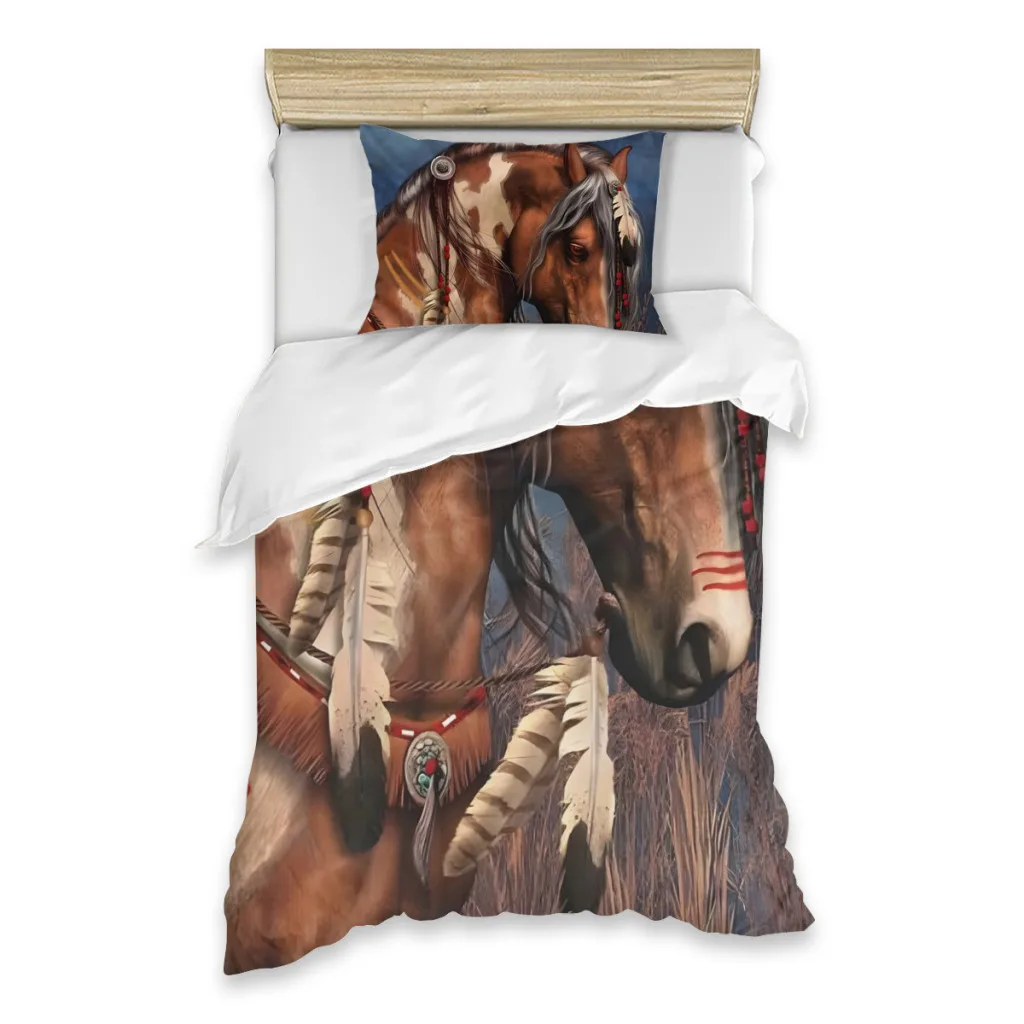 Родино-американские лошади с узорами коренных американцев. Многоразмерный