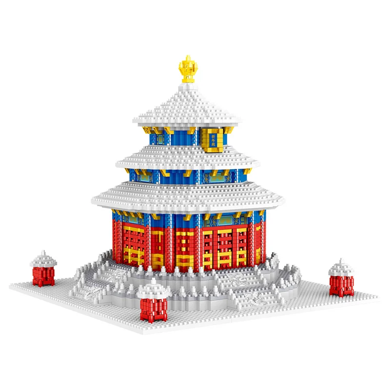 

World Architecture Ancient Snow Temple of Heaven Model DIY Mini Diamond City Building Blocks Bricks Toys For Kids Gift LZ8050