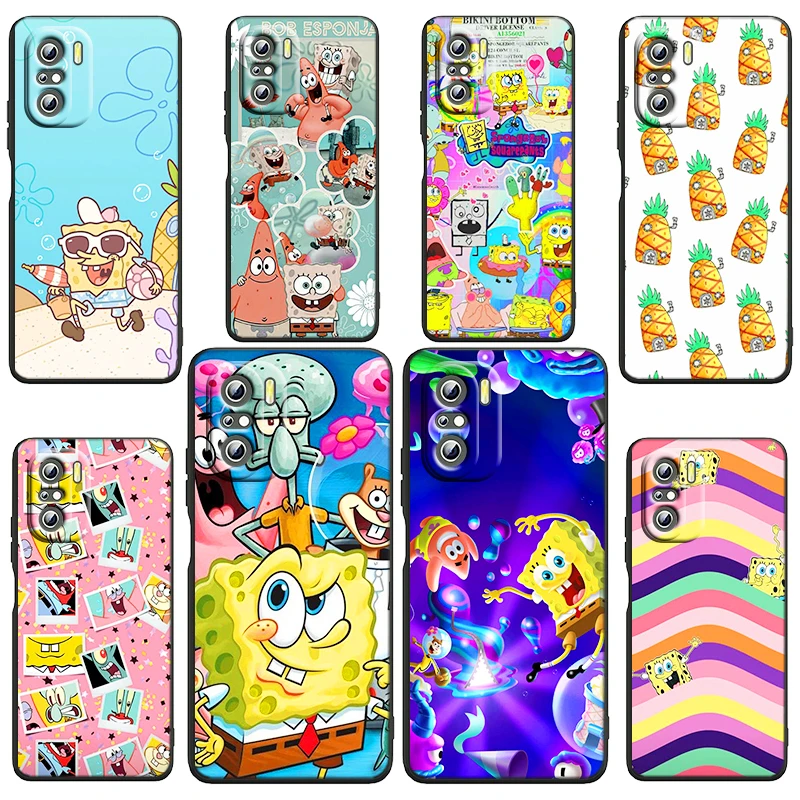 

Squidward SpongeBob Cartoon Phone Case For Xiaomi Redmi Note 11E 11S 11 11T 10 10S 9 9T 9S 8 8T Pro Plus 5G 7 5 Black TPU