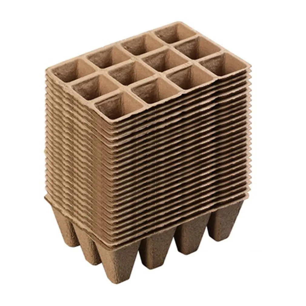 

12 Grids Peat Pots Seed Starter Peat Pots Biodegradable Sprouting Seedling Trays For Indoor And Outdoor Plants