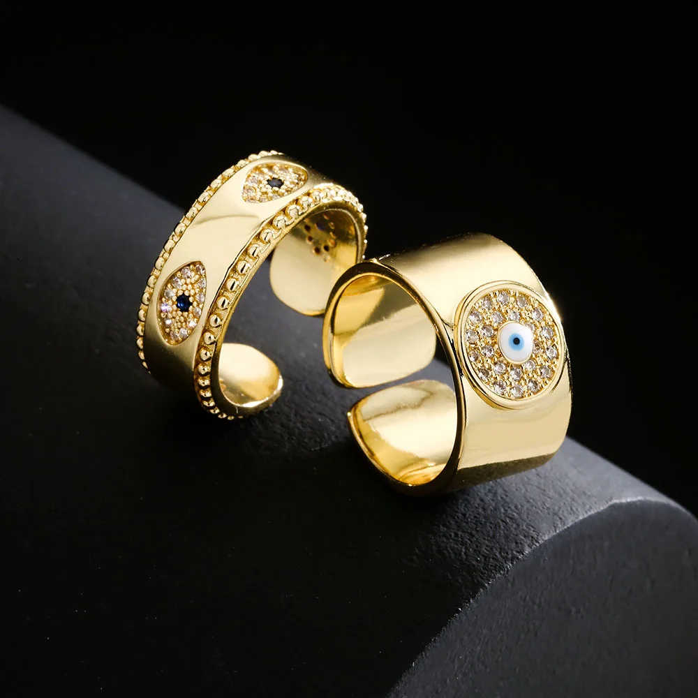 

Vintage Rings for Women 925 Silver 925 Jewelry Ring Ladies K18 18K Gold Drop Oil Zircon Demon Eye Opening Ring Couple Ring Ami